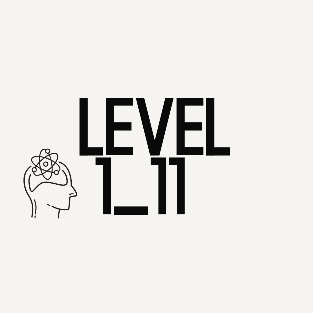 black white minimal simple modern typographic art gallery level 37 logo