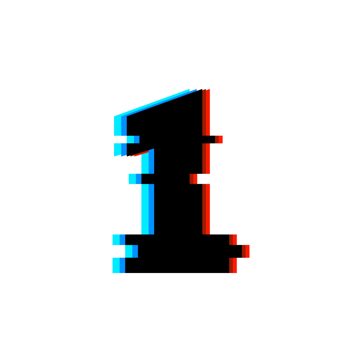 —pngtree—glitch number 1 vector on 5994686